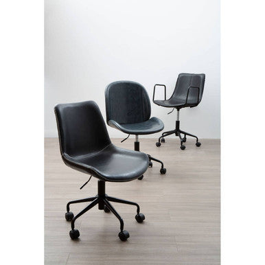 Bloomberg Black Leather Effect Home Office Chair