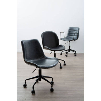 Bloomberg Grey Leather Effect Home Office Chair
