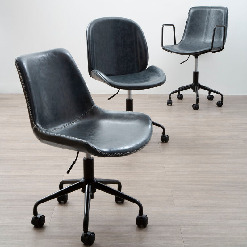 Bloomberg Grey Leather Effect Home Office Chair