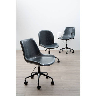 Bloomberg Grey Leather Effect Home Office Chair