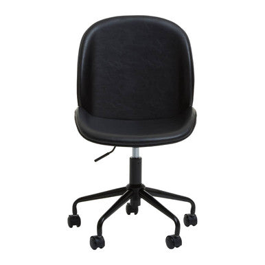 Clinton Black Leather Effect Home Office Chair
