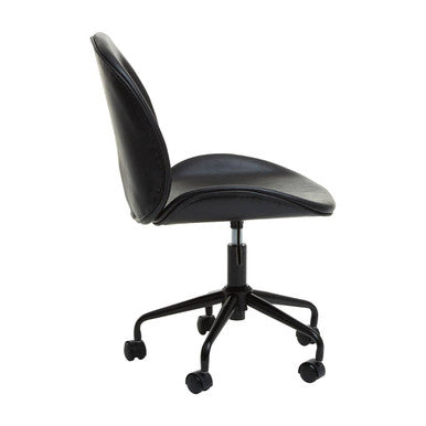 Clinton Black Leather Effect Home Office Chair