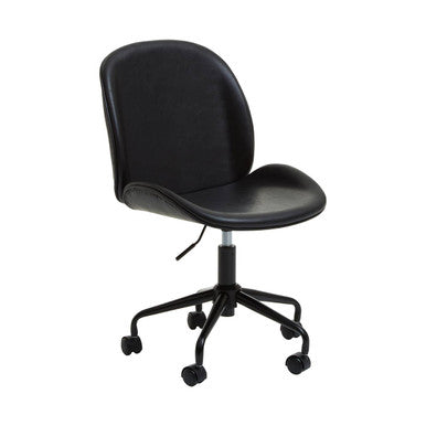 Clinton Black Leather Effect Home Office Chair