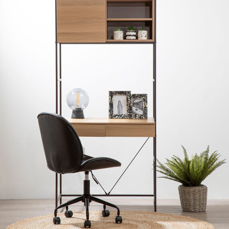 Clinton Black Leather Effect Home Office Chair