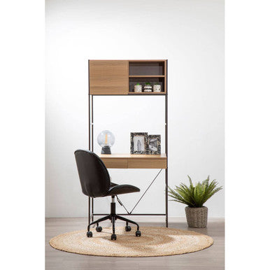 Clinton Black Leather Effect Home Office Chair