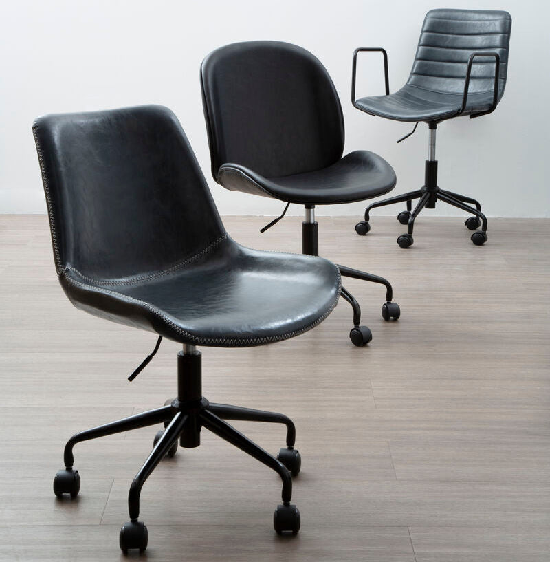 Clinton Black Leather Effect Home Office Chair