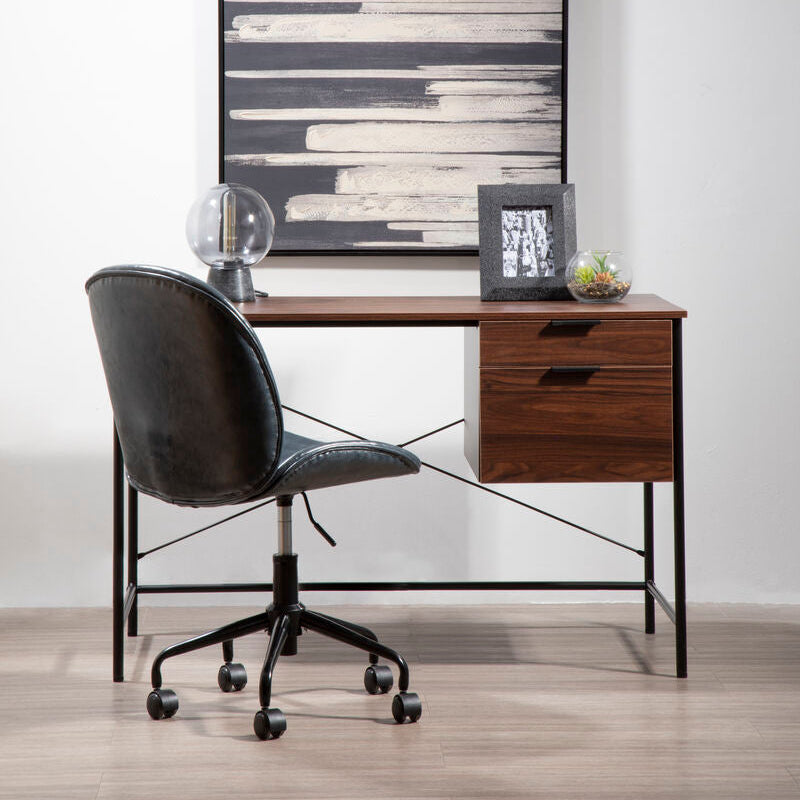 Clinton Grey Leather Effect Home Office Chair