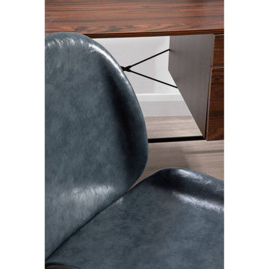 Clinton Grey Leather Effect Home Office Chair