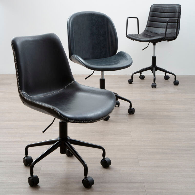 Clinton Grey Leather Effect Home Office Chair
