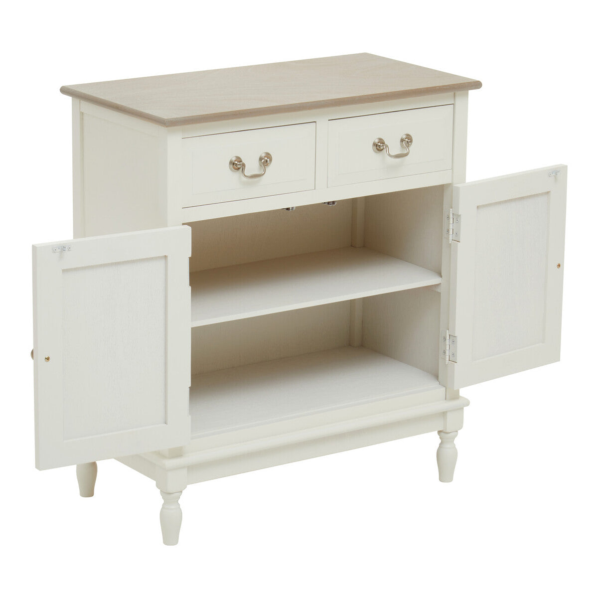 Heritage White Wooden 2 Door Sideboard with Drawers