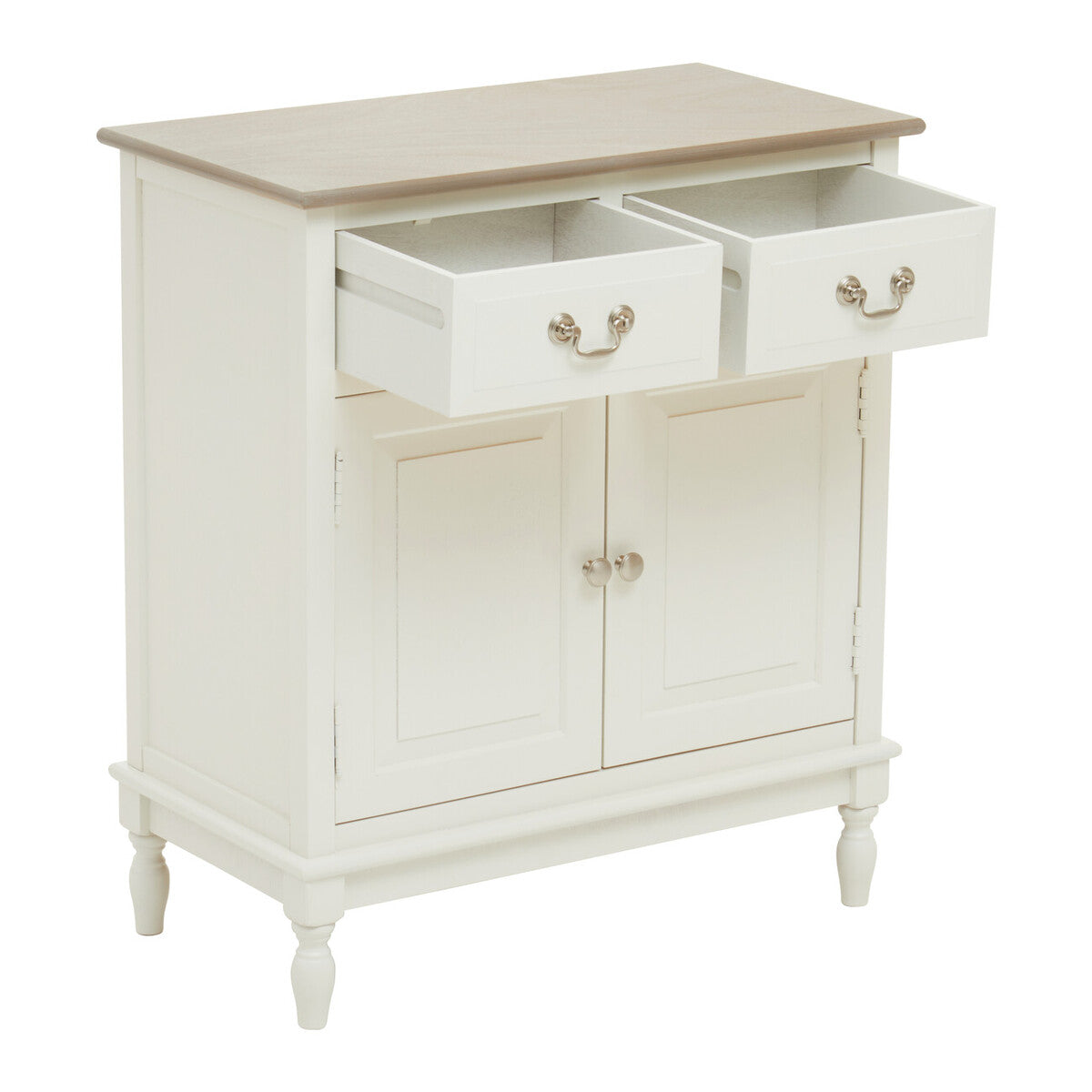 Heritage White Wooden 2 Door Sideboard with Drawers
