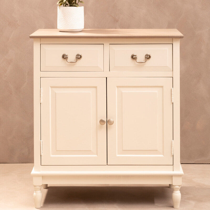 Heritage White Wooden 2 Door Sideboard with Drawers