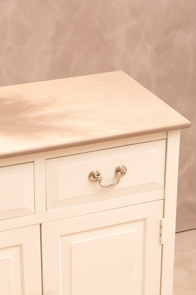 Heritage White Wooden 2 Door Sideboard with Drawers