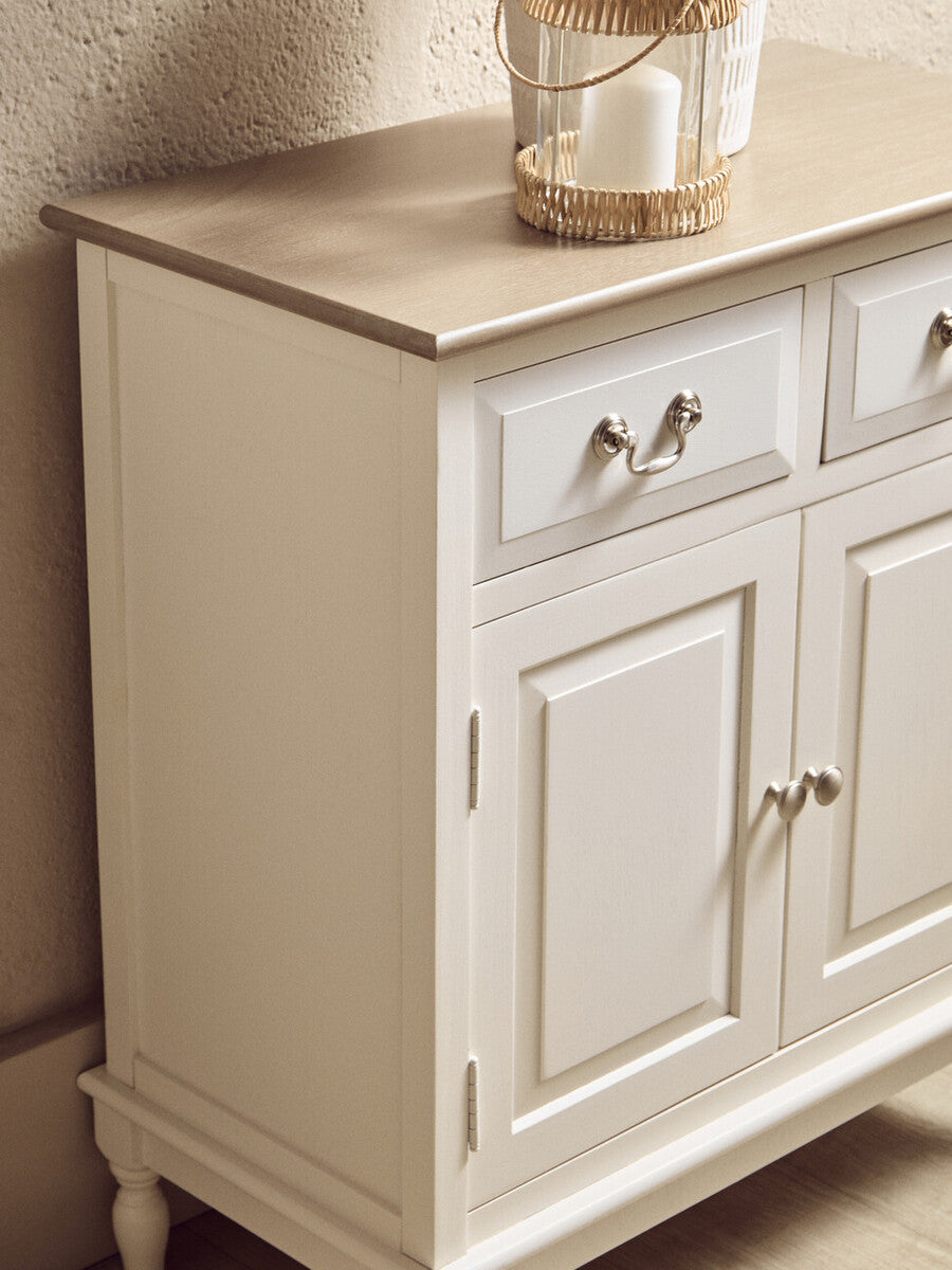 Heritage White Wooden 2 Door Sideboard with Drawers