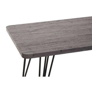 Anube Dark Grey Veneer Dining Table with Metal Base
