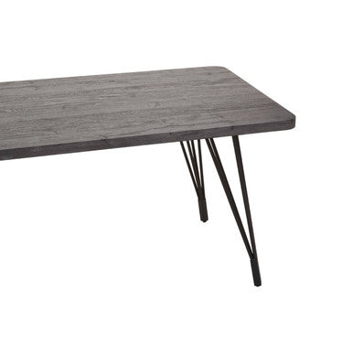 Anube Dark Grey Veneer Dining Table with Metal Base