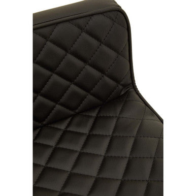 Baina Black Leather Effect Adjustable Bar Chair with Gold Finish Base