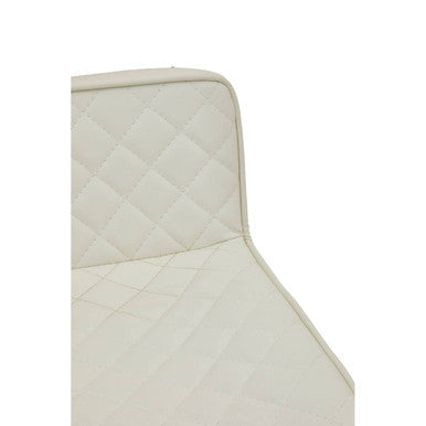 Baina White Leather Effect Adjustable Bar Chair with Gold Square Base