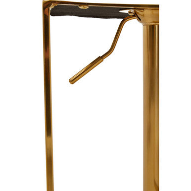 Baina White Leather Effect Adjustable Bar Chair with Gold Square Base