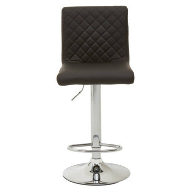 Baina Black Leather Effect Adjustable Bar Chair with Chrome Round Base