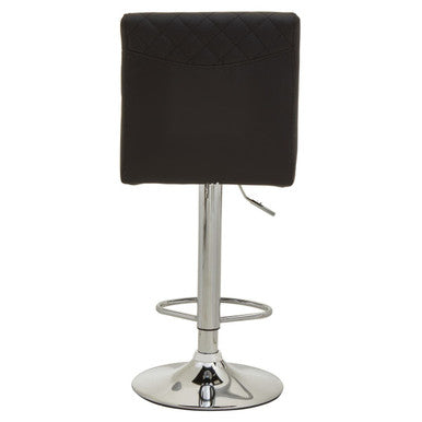 Baina Black Leather Effect Adjustable Bar Chair with Chrome Round Base