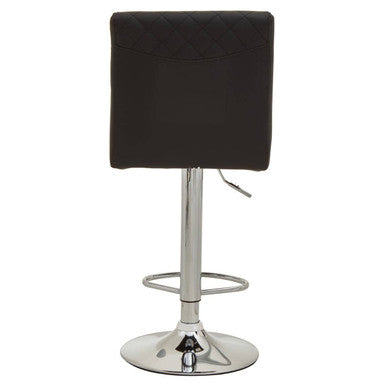 Baina Black Leather Effect Adjustable Bar Chair with Chrome Round Base
