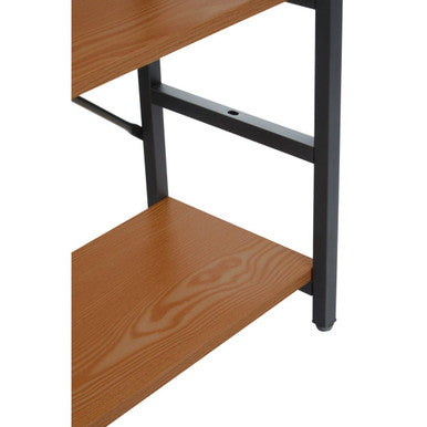 Laxton Wood Effect 3 Tier Small Shelf Unit with Black Finish Frame
