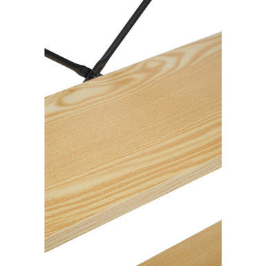 Laxton Light Oak Effect 3 Tier Small Shelf Unit with Black Finish Frame