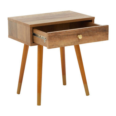Frida Wood Effect 1 Drawer Bedside Table