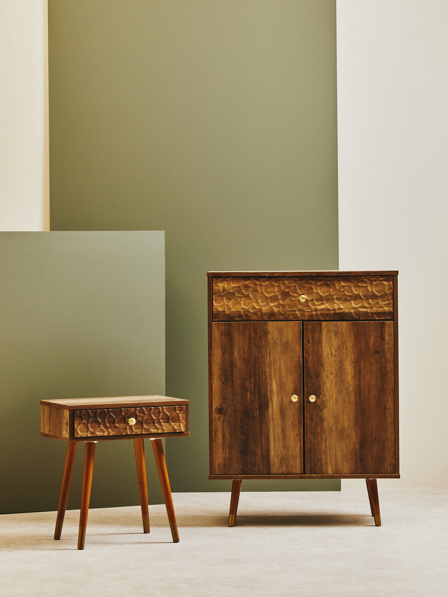 Frida Wood Effect 1 Drawer Bedside Table