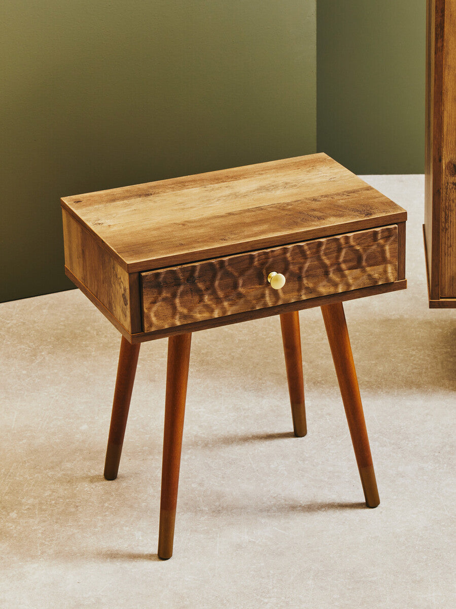 Frida Wood Effect 1 Drawer Bedside Table