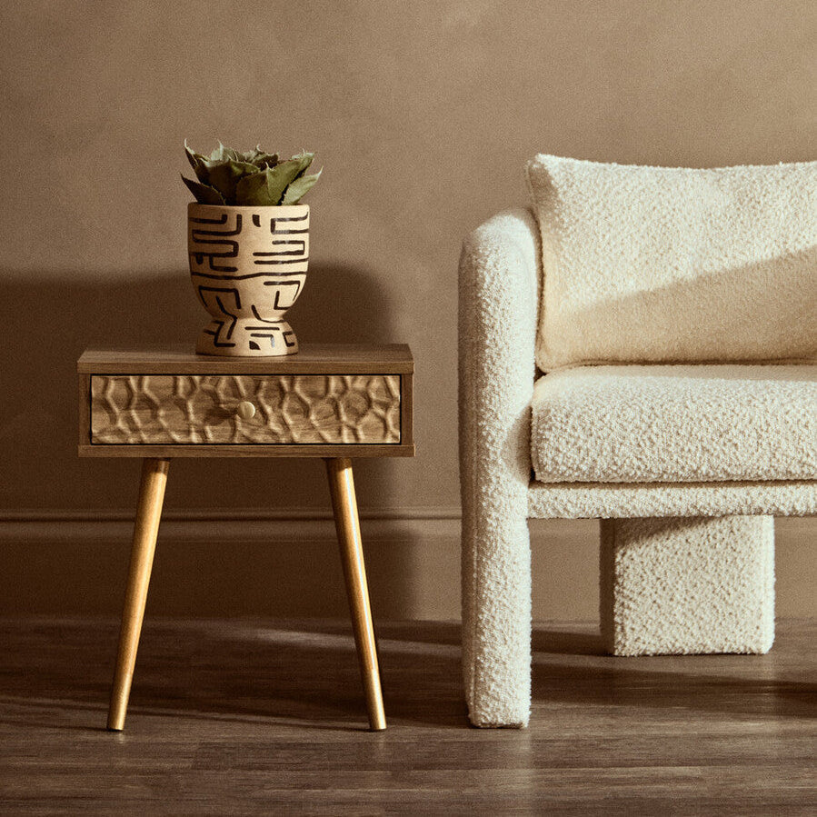 Frida Wood Effect 1 Drawer Bedside Table