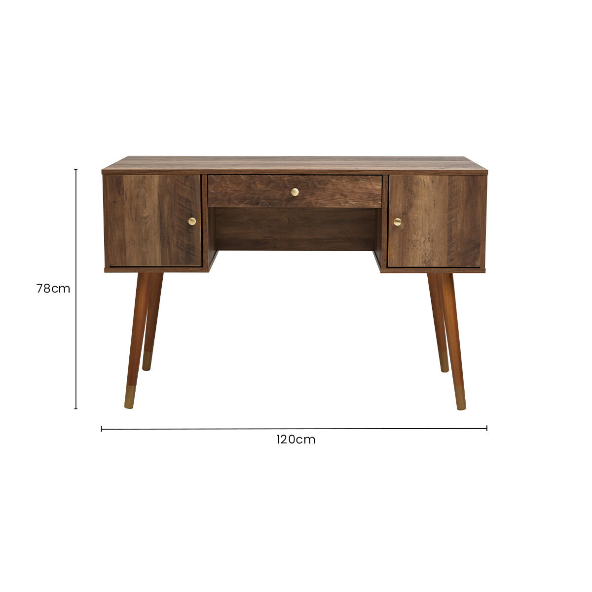 Frida Wood Effect 2 Door and 1 Drawer Desk