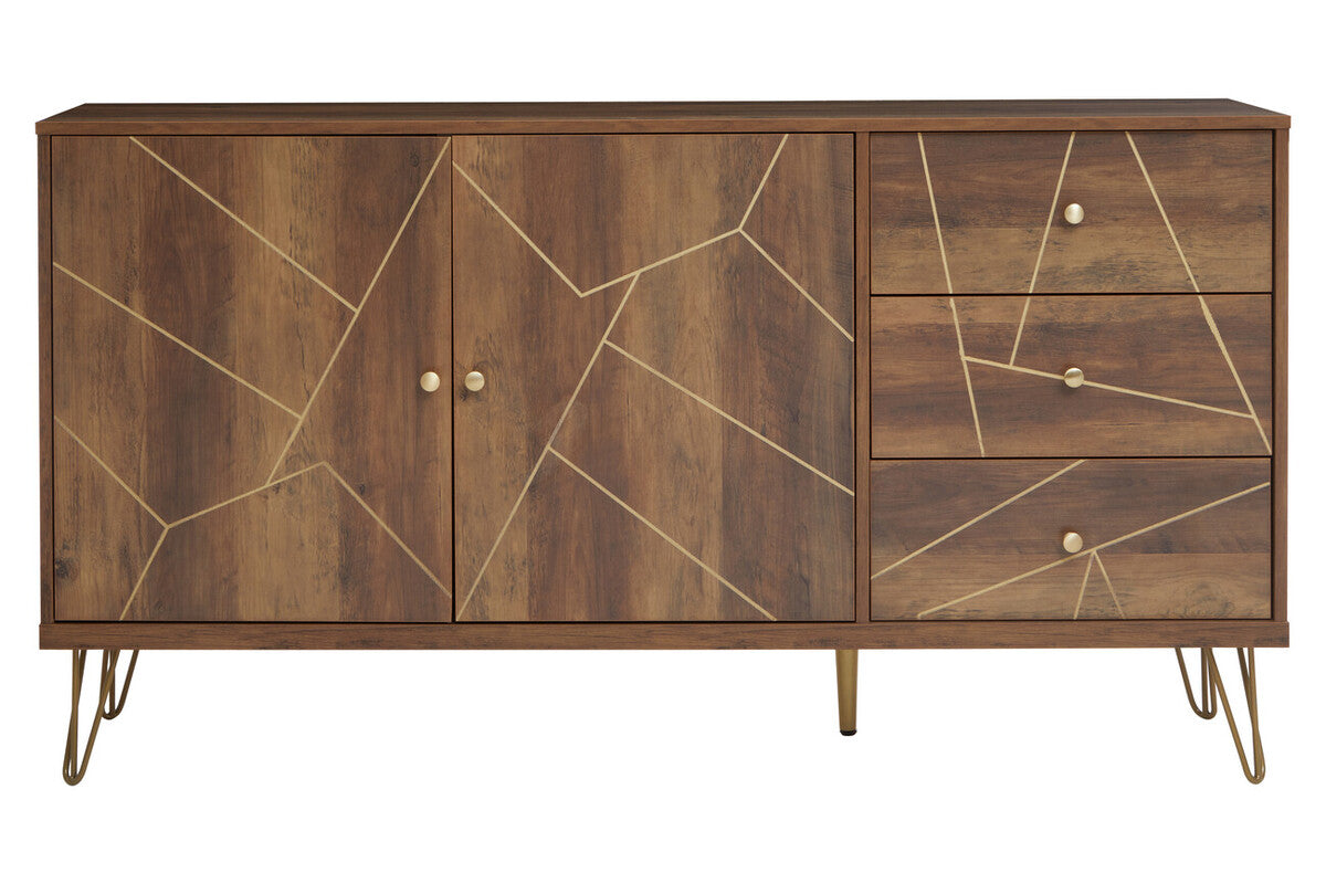 Flori Wood Effect 2 Door and 3 Drawer Sideboard