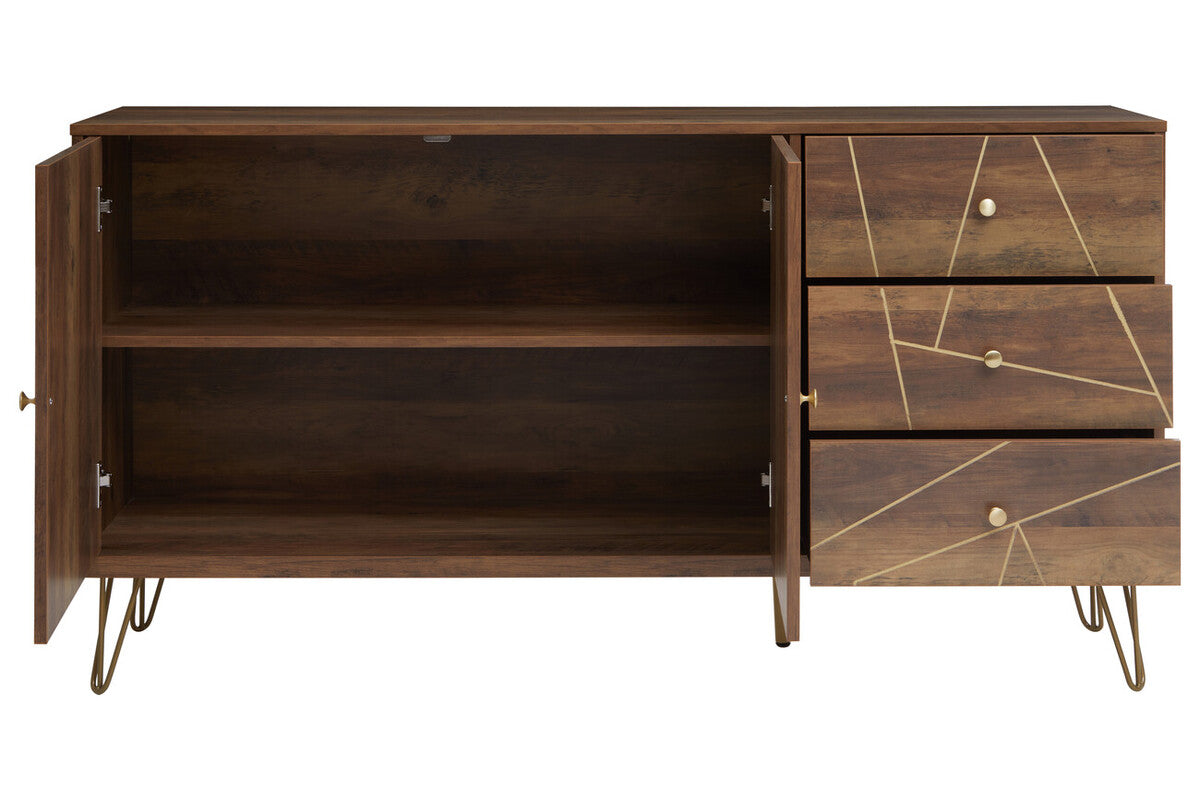 Flori Wood Effect 2 Door and 3 Drawer Sideboard