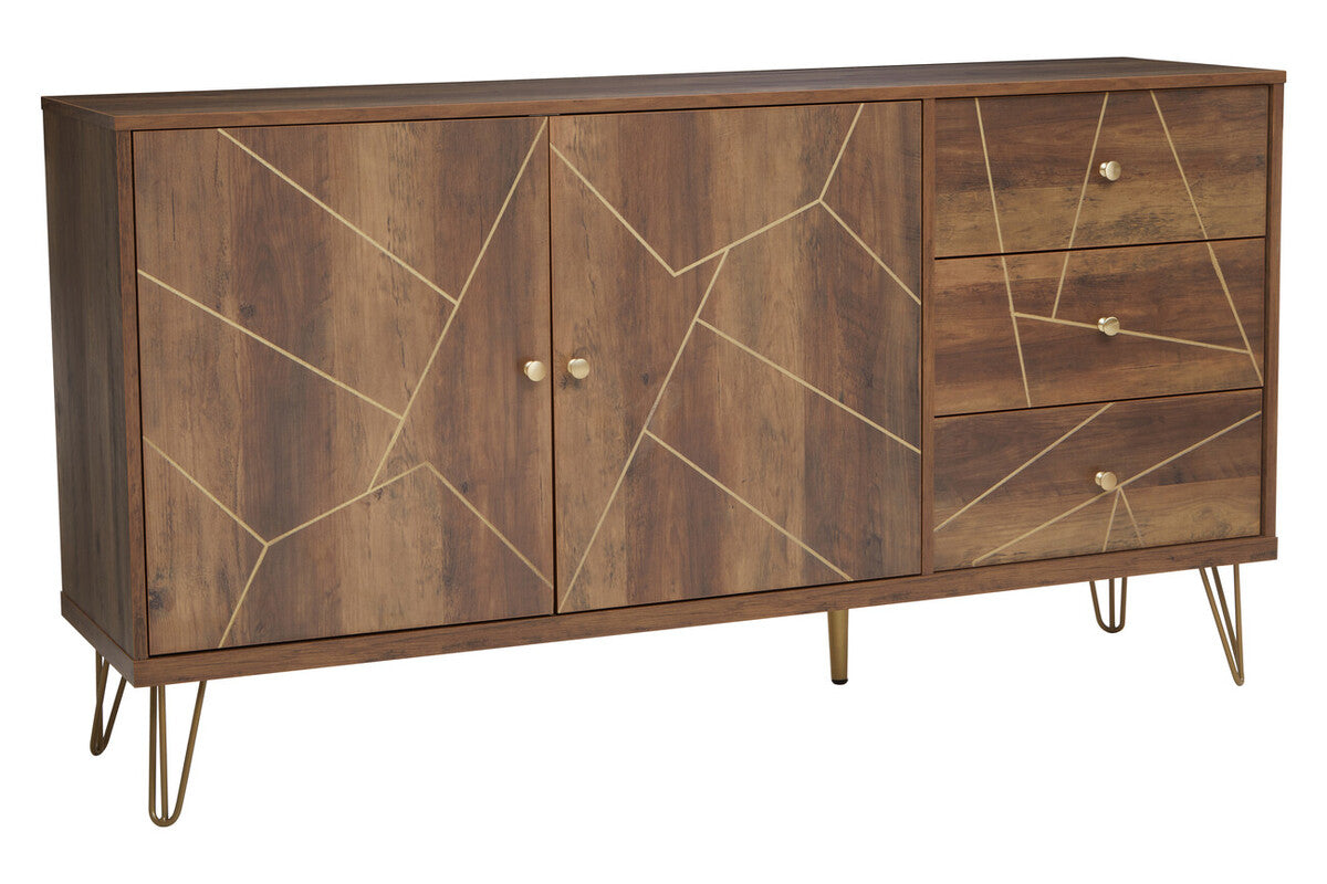 Flori Wood Effect 2 Door and 3 Drawer Sideboard