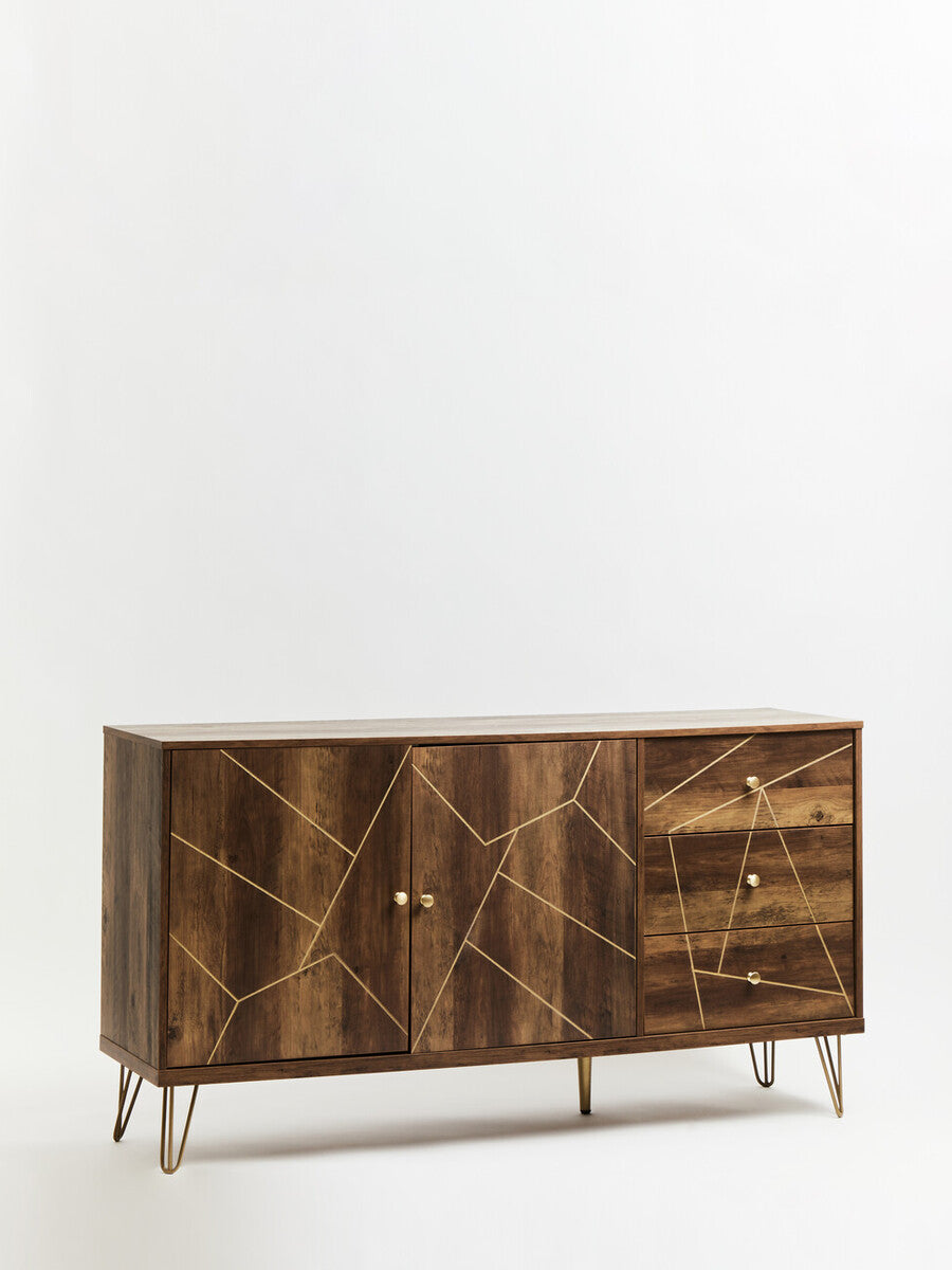 Flori Wood Effect 2 Door and 3 Drawer Sideboard