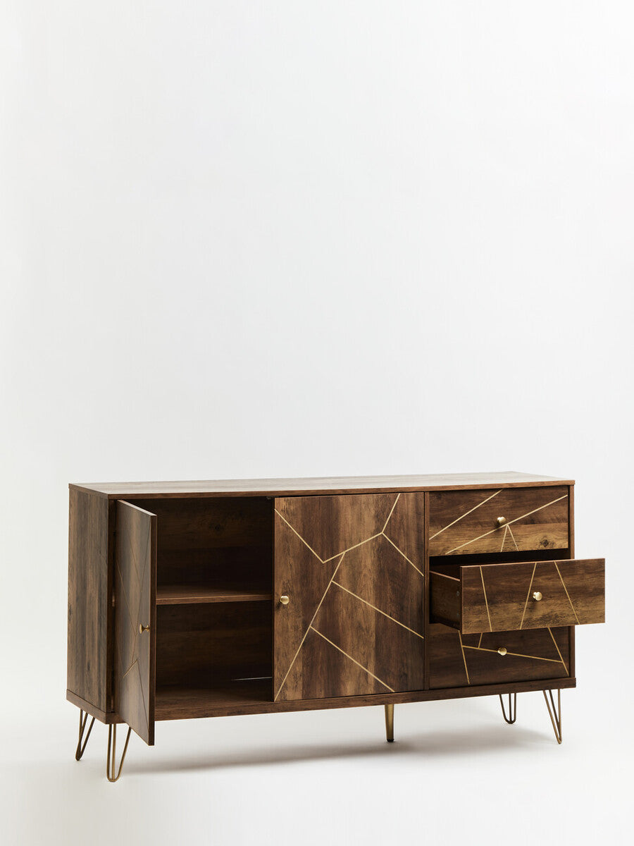 Flori Wood Effect 2 Door and 3 Drawer Sideboard