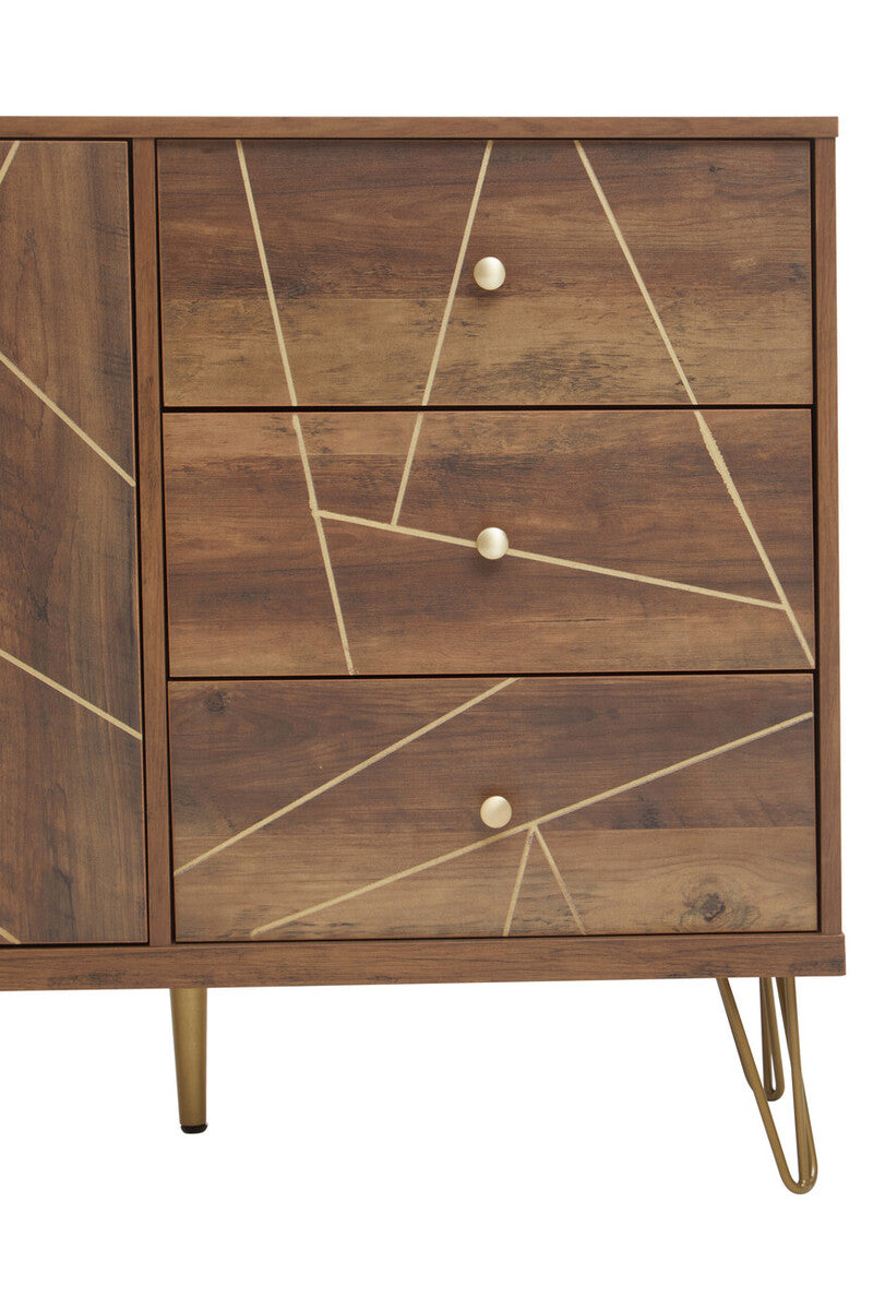 Flori Wood Effect 2 Door and 3 Drawer Sideboard