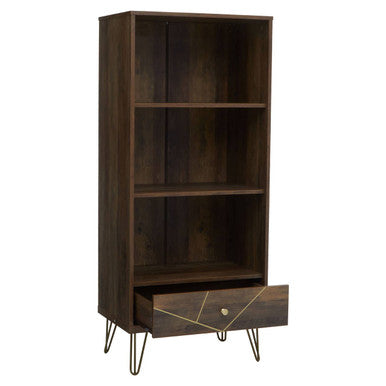 Flori Wood Effect 3 Tier Shelf Unit with Drawer