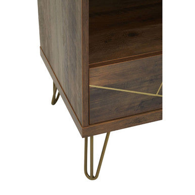 Flori Wood Effect 3 Tier Shelf Unit with Drawer