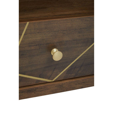 Flori Wood Effect 3 Tier Shelf Unit with Drawer