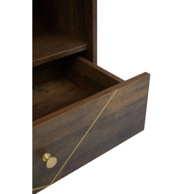 Flori Wood Effect 3 Tier Shelf Unit with Drawer
