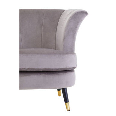 Loretta Mink Velvet Curved Chair
