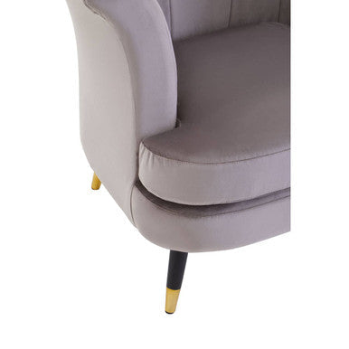 Loretta Mink Velvet Curved Chair
