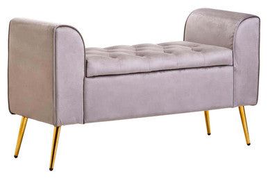 Loretta Mink Velvet Ottoman Storage Bench