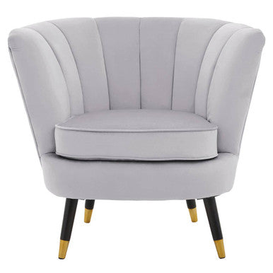 Loretta Grey Velvet Shell Accent Chair