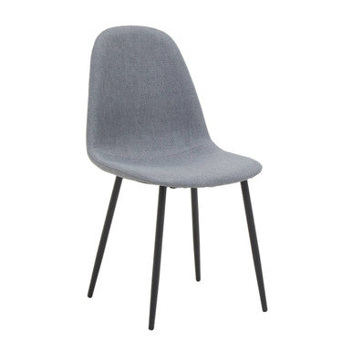 Salford Grey Fabric Dining Chair with Metal Legs