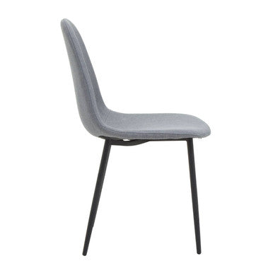 Salford Grey Fabric Dining Chair with Metal Legs