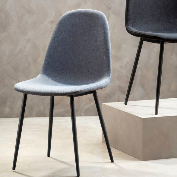 Salford Grey Fabric Dining Chair with Metal Legs